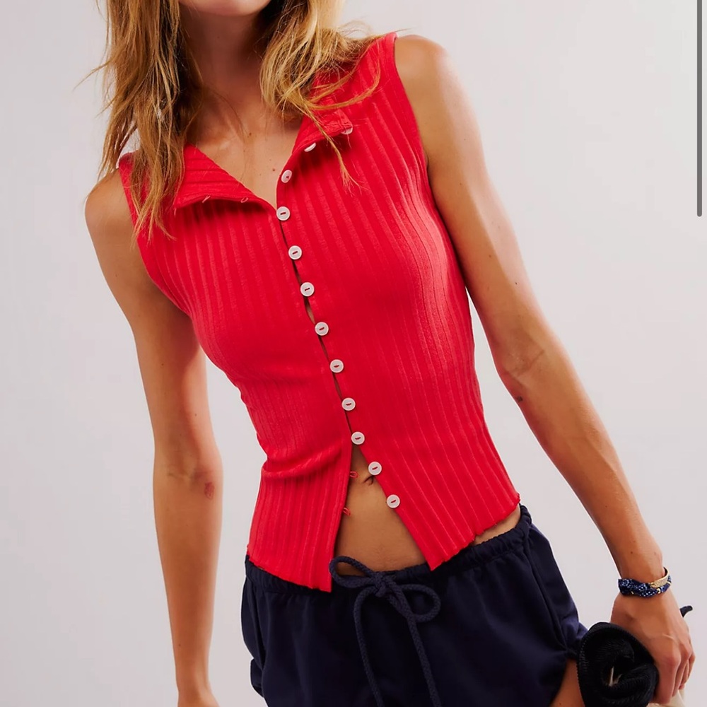 Free people red tank top small